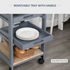 Kitchen Island Rolling Trolley Utility Serving Cart with Drawer  Grey