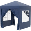 6.6'x6.6' Pop Up Canopy Tent with Sidewalls, Instant Sun Shelter Camping Gazebo with Carry Bag, Blue