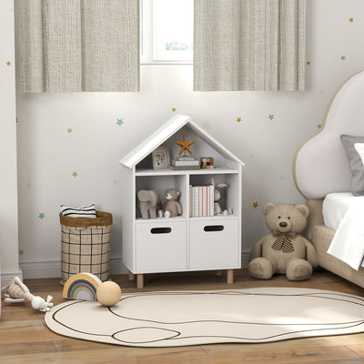 Qaba 3 Tier Kids Bookshelf with Two Drawers, for Bedroom, Kids Room, White