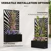 Metal Garden Bed with Trellis for Climbing Plants, Freestanding or Wall Mounted Flower Bed for Garden, Patio, Balcony