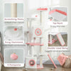 65 Inch Cat Tree with 2 Doors Condos, Plush Top Perch, Hammock, Sisal Scratching Posts, 4 Pompoms, Ramp, White