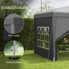 10'x10' Outdoor Pop Up Party Tent Wedding Gazebo Canopy with Carrying Bag (Grey)