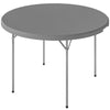 4ft Plastic Folding Picnic Table, Camping Table with Anti-Slip Foot Pads, Indoor Outdoor for Beach, BBQ, Grey