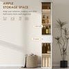 Tall Bathroom Cabinet with 2 Cupboards and Drawer, Slim Bathroom Storage Cabinet with Adjustable Shelves, White