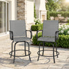 Outdoor Bar Stools Set of 2, 360° Swivel Bar Height Chairs, 26.8