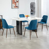 Upholstered Dining Chairs Set of 6, Velvet Accent Chair with Back and Wood-grain Steel Leg for Kitchen