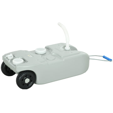 10.6 Gallon Portable RV Water Tank, Black or Grey Water Storage Tank, with Filling Ports, Handles and Wheels