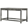 Patio Rattan End Table, Outdoor Side Table with Full Woven Table Top for Garden, Balcony, Mixed Grey