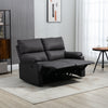 2 Seater Reclining Chair, Loveseat Recliner Sofa with Footrest and Split Backrest, Dark Grey