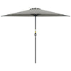 9ft Half Round Umbrella Outdoor Patio Garden Balcony Parasol Window Sun Shade w/ 5 Ribs Light Grey