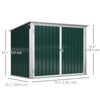 6x3 ft Garbage Can Shed, Horizontal Garbage Can Organizer with Double Door and Lid Rubbish Cover, for 2 Trash Cans