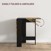 Drop Leaf Dining Table Wood Folding Table Multi-Use Side Table Dining Desk Space Saving Table, Rustic Brown and Black