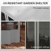 10' x 10' Wall Pergola, Outdoor Gazebo with 2 Curtains and 2 Nettings, UV Resistant, for Patio, Deck