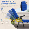 Outdoor Lounge Chair with Padded Cushion, Folding Reclining Patio Garden Chair with Recline Back, Footrest, for Poolside, Patio, Blue