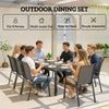 Outdoor Dining Sets for 8 with Stackable Chairs, Patio Dining Set with Glass Top Table for Garden, Patio, Backyard
