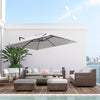 9ft Cantilever Patio Umbrella, Square Overhanging Umbrella with Cross Base, Crank Handle, Tilt, 360° Rotation and Aluminum Frame