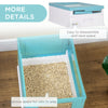 Top Entry Enclosed Kitty Litter Box with Scoop, Tray, Front Entry, Large Space, Foldable, Portable, Blue