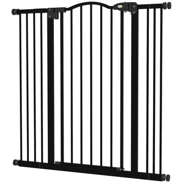 Extra Tall Dog Gate with Door, Pressure Fit, Auto Close, Double Locking for Doorways Hallways Stairs, 29