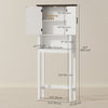 Over The Toilet Storage, Bathroom Cabinet Over Toilet with Open Shelf and Adjustable Bottom Bar, White