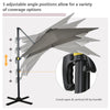 8' x 8' Square Patio Hanging Offset Umbrella with 360° Rotation, Aluminum Outdoor Cantilever Market Parasol, Light Grey