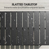 Outdoor Coffee Table, All-Weather Rectangle Metal Patio Coffee Table with Slatted Tabletop for Outside