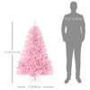 5' Artificial Pink Christmas Tree with Auto Open, Steel Base, Wide Shape for Indoor Xmas Decoration