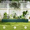 8'x2'x1' Galvanized Raised Bed, Large Elevated Planter Box for Growing Flowers, Herbs and Vegetables, Green