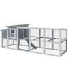 Large Chicken Coop, Wooden Hen House with Covered Run, Nesting Box, Pull-Out Tray, Opening Asphalt Roof