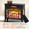 Electric Fireplace Stove, Infrared Fireplace Heater with Realistic Flame, Adjustable Temperature, 1500W, Black