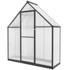 Polycarbonate Greenhouse Walk-in Greenhouse with Swing Door and Adjustable Window, 5.5 x 2ft, Black