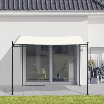 Portable Gazebo 10x10 Steel Patio Outdoor Sun Shelter for Porch, Patio & Yard, Weather-resistan, Cream White