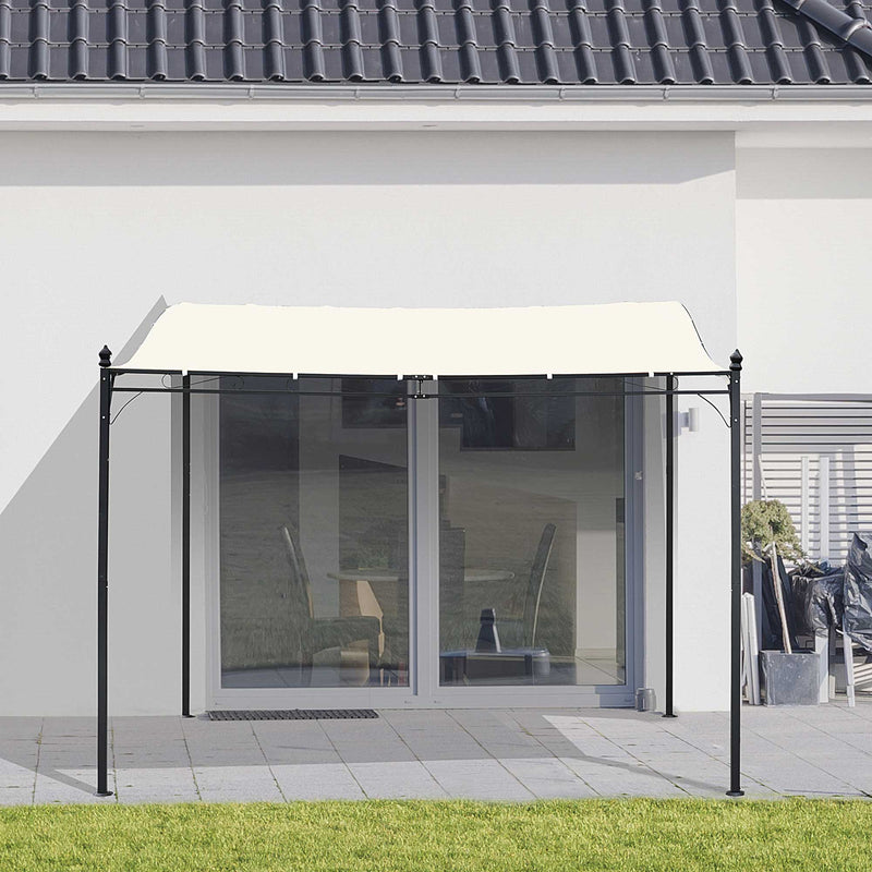Portable Gazebo 10x10 Steel Patio Outdoor Sun Shelter for Porch, Patio & Yard, Weather-resistan, Cream White