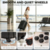 24-Inch Checked Luggage, Hardside Suitcase with Cup Holder, Corner Protection, Double Spinner Wheels, TSA Lock, Black