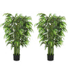 4.6FT Artificial Bamboo Tree Set of 2, Decorative Faux Plant in Nursery Pot, Faux Tree for Home Indoor Decor