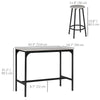 5-Piece Bar Table Set for 4, Industrial Counter Height Bar Table and Chairs for Kitchen, Dining Room, Grey