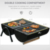 Outdoor Charcoal BBQ Grill, Tabletop Folding Barbecue Grill with Handle, 17.3