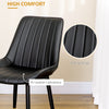 Dining Chairs Set of 2, Modern Kitchen Chair with PU Leather Upholstery and Steel Legs for Living Room, Bedroom