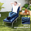 Patio Lounge Chair Cushion, Tufted Thick Outdoor Chaise Lounge Cushion with Ties, 74.8