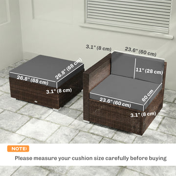 Patio Furniture Cushions Water-Repellent Outdoor Loveseat Cushion Removable Covers 23.6