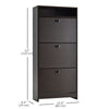 Slim Shoe Storage with 3 Flip Drawers and Adjustable Shelves Shoe Cabinet Organizer for 9 Pair, Coffee