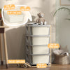 4 Tier Kids Toy Organizer and Storage Bins with 4 Plastic Drawers, Cream White