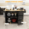 Kitchen Island on Wheels, Kitchen Cart with Drop Leaf, Drawers