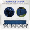 6 Seat Folding Camping Chair with Cup Holder and Carrying Case for Camping, Picnic, Sports Events, Blue