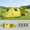 3-4 Person Camping Tent with 2 Rooms, 3000mm Waterproof Portable Family Tent with Carry Bag, Yellow
