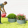 Set of 2 Raised Garden Bed, Metal Planter Box with Safety Edging, Easy-to-assemble Stock Tank, Green