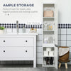 Tall Bathroom Cabinet, Narrow Bathroom Storage Cabinet with Doors, Drawer and Adjustable Shelves, High Gloss White