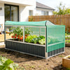 Raised Garden Bed, 5.7 x 3 x 2.3ft Steel Planter Box Outdoor with Cover, Gloves, Dark Grey