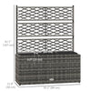 Wicker Raised Garden Bed with Trellis, 42
