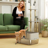 Stainless Steel Litter Box, XL High Sided Cat Litter Box with Scoop, Anti Leakage & Easy to Clean, 24