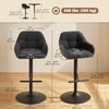 Bar Stools Set of 2, Swivel Counter Height Barstools with Back, Footrest, Armrests, Adjustable Height, Light Grey